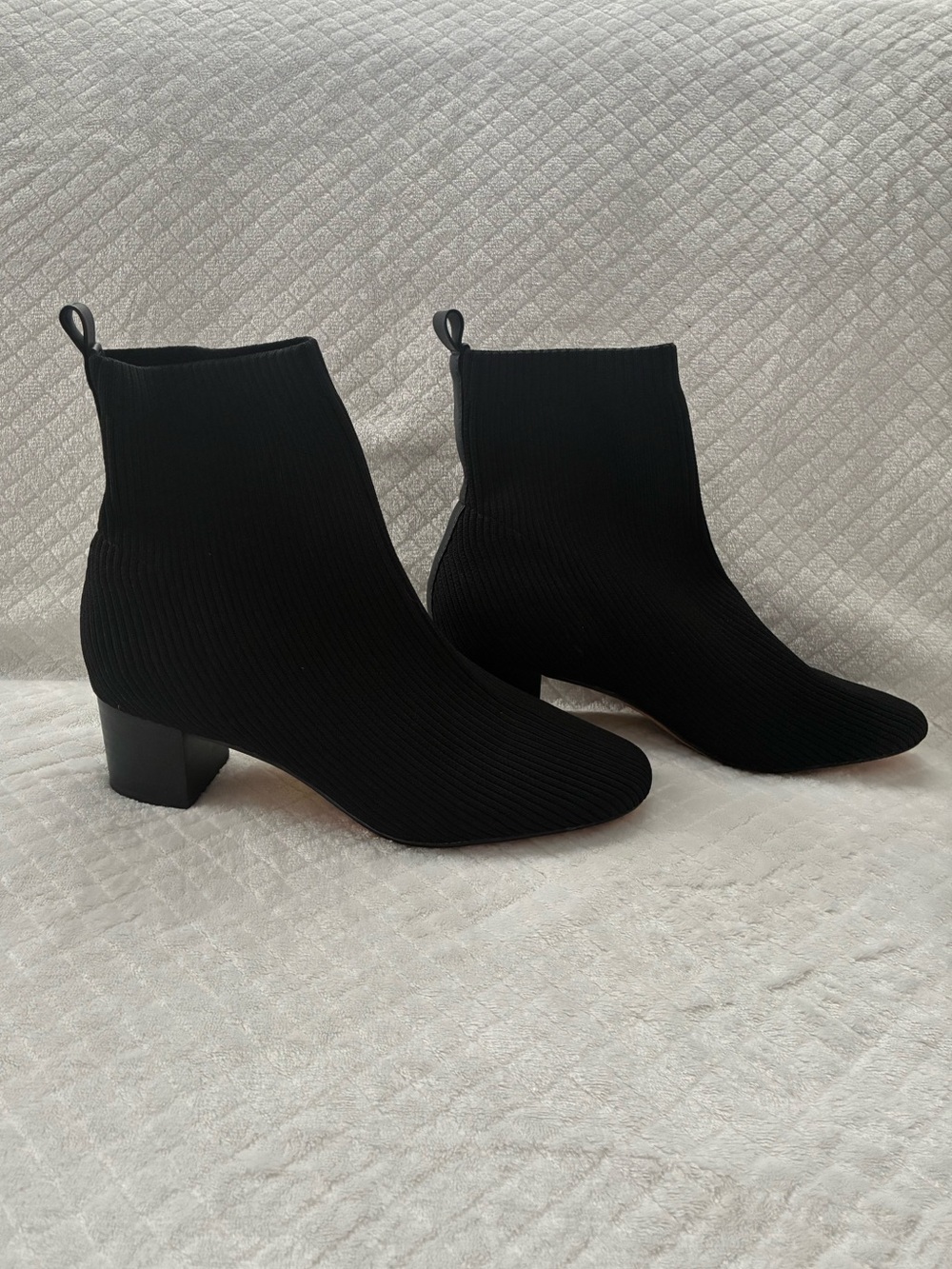 Joie x Revolve "Neely" Black Ribbed Knit Sock Booties